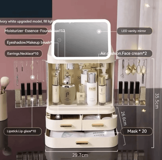Mirror Light Cosmetic Storage Box by Pampering Heaven