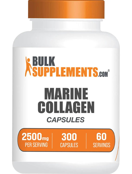 BulkSupplements.com Marine Collagen Capsules - Collagen Supplement Collagen Peptides Capsules Marine Collagen Pills - Gluten Free 5 Capsules per Serving 60-Day Supply 300 Capsules by Pampering Heaven