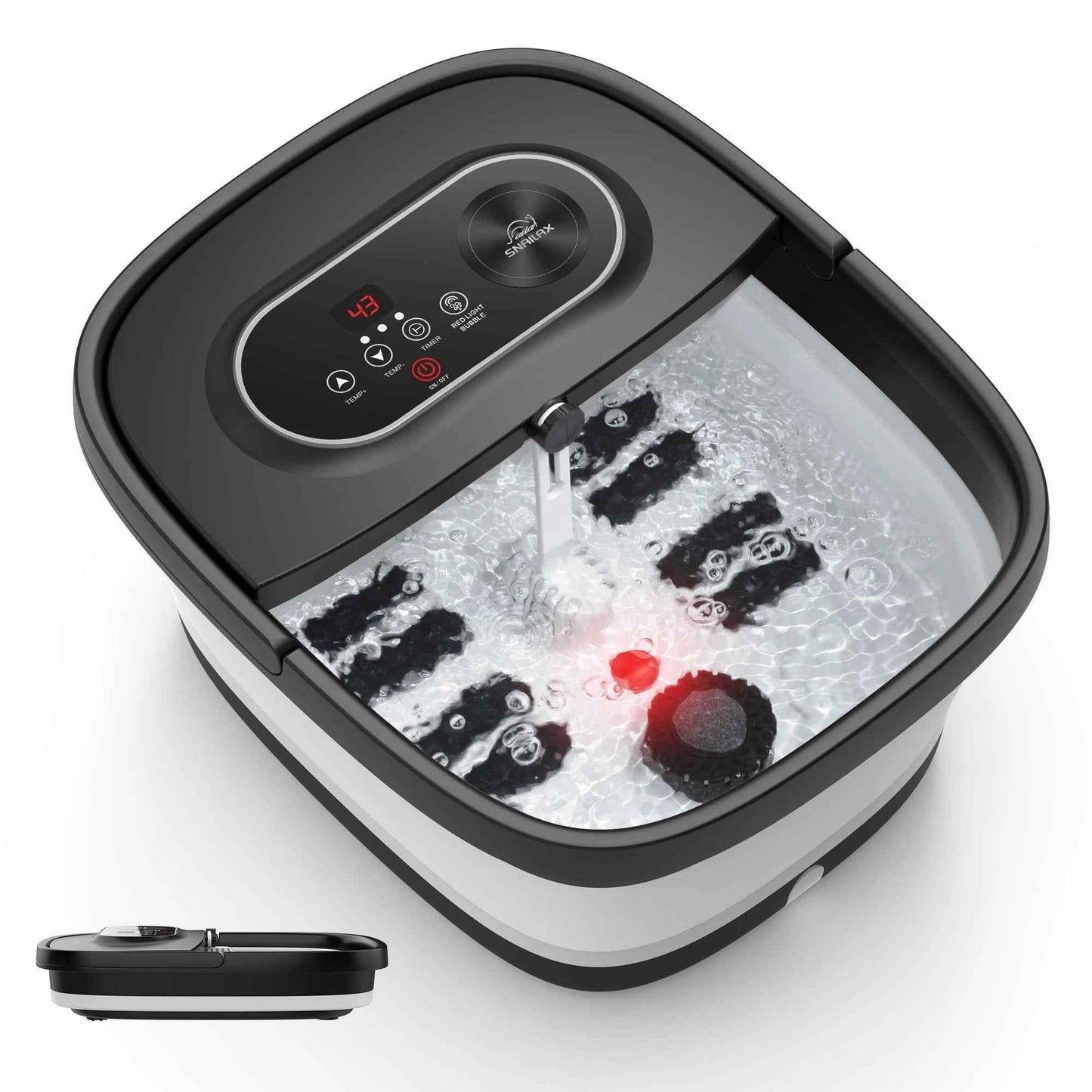 Snailax Heated Foot Spa with Massage Rollers & Pumice Stone