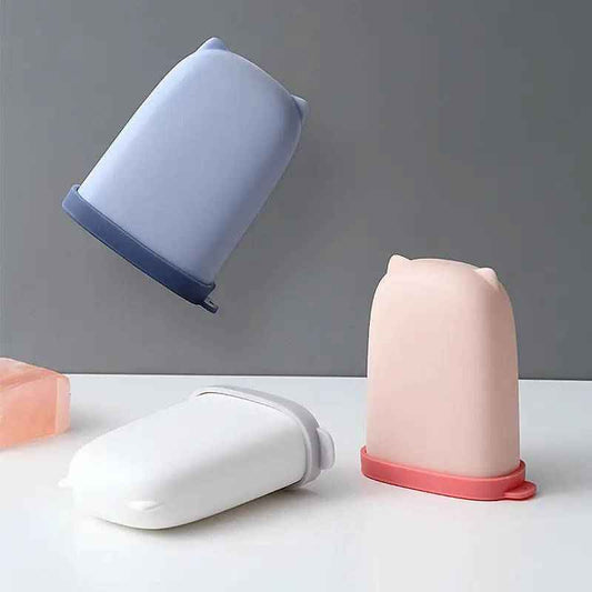 Cute Waterproof Silicone Travel Soap Dish Container