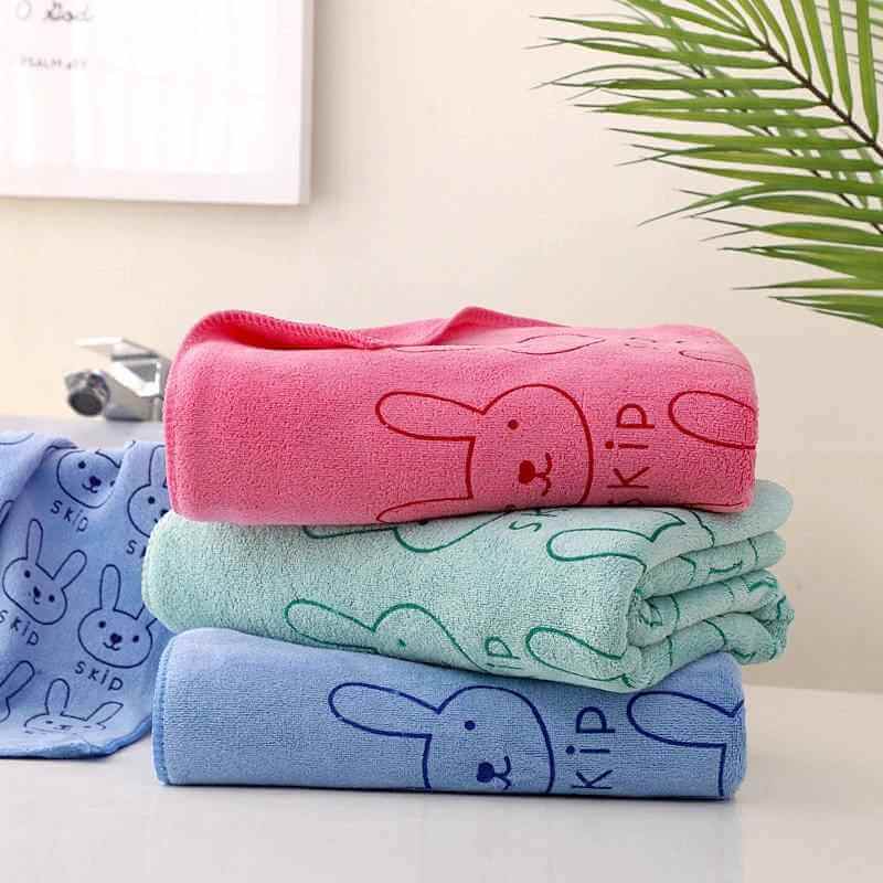 Solid Color Microfiber Printed Edge Bath Towel Gift