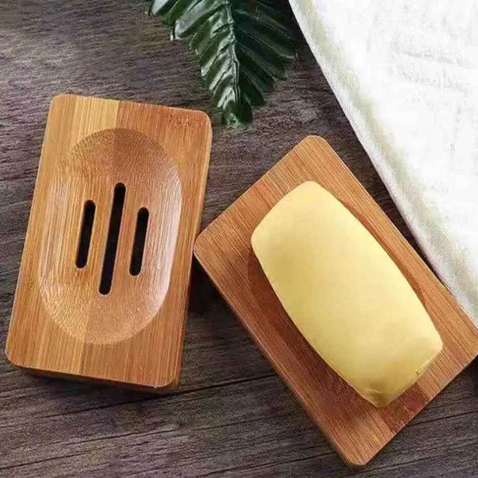 Natural Bamboo Soap Box with Drainage for Travel Use
