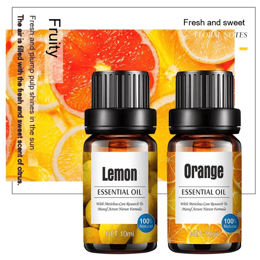 Aromatherapy essential oils: Lemon and Orange; fresh fruity scents for a refreshing atmosphere.