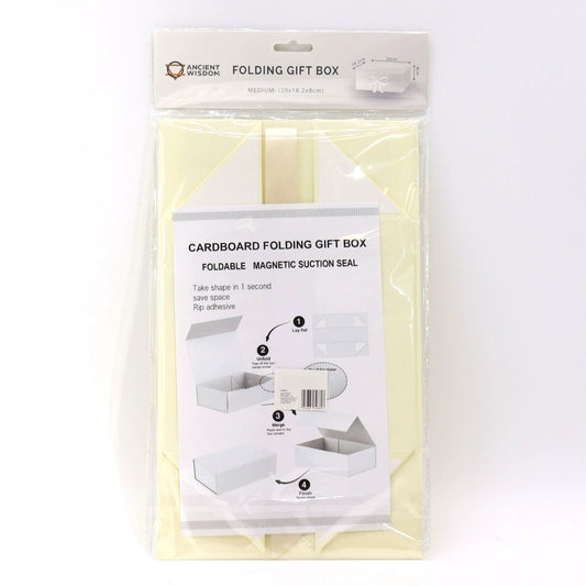 Flat Pack Gift Box - Medium Square (20x18.2x8cm) - Ivory by AW Dropship UK