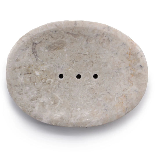Classic Oval Cream Marble Soap Dish by AW Dropship UK