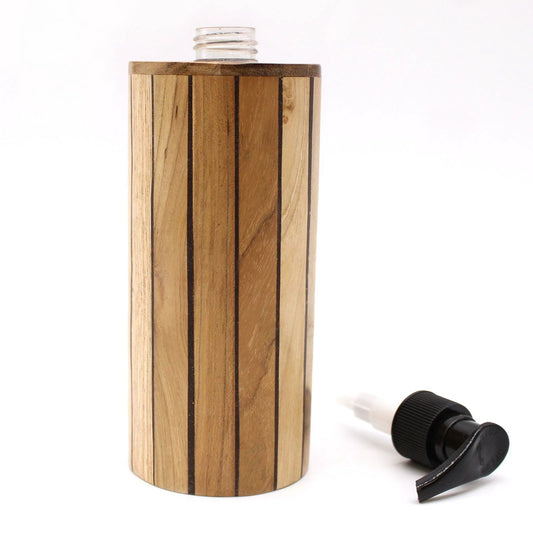 Natural Teakwood Soap Dispenser - Round by AW Dropship UK