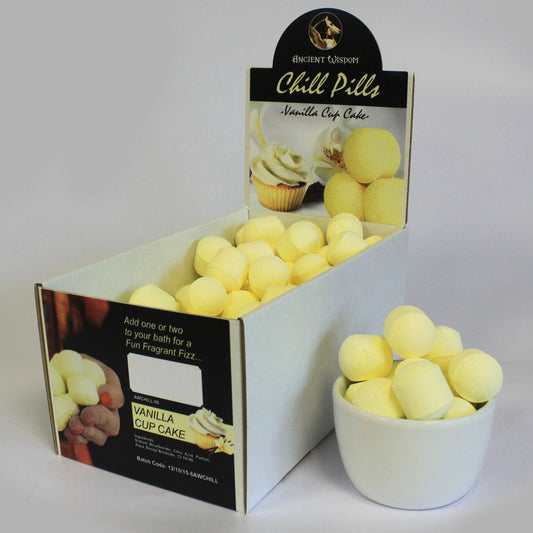 1.3Kg Box Of Chill Pills Vanilla Cup Cake Scent 90 Mini Bath Bombs For Relaxing Home Spa Gift by AW Dropship UK