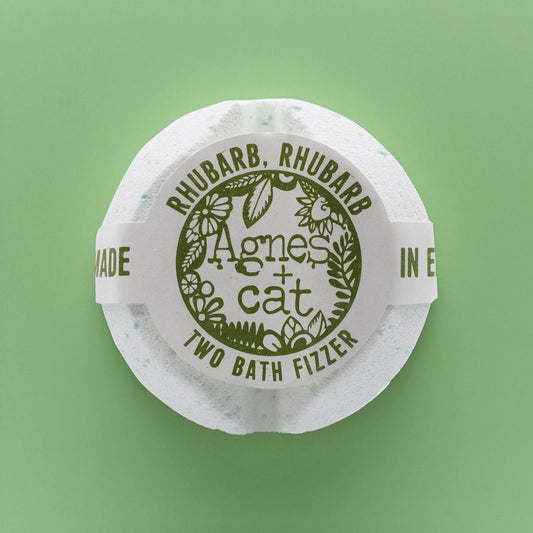 Agnes And Cat Bath Fizzer Rhubarb Rhubarb Handcrafted Small Batch From Sheffield Skin Conditioning Bath Soak by AW Dropship UK