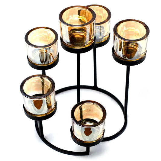 Centrepiece Iron Votive Candle Holder - 6 Cup Circule Tree by AW Dropship UK