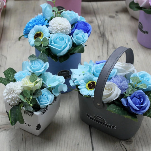 Bouquet Petite Basket - Soothing Blues by AW Dropship UK