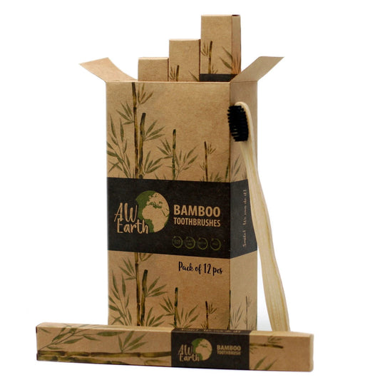 Bamboo Toothbrush - Charcoal Medium Soft by AW Dropship UK