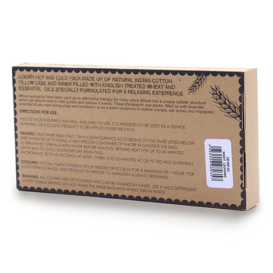 Lavender Natural Cotton and Juco Eye Pillow in Gift Box - Night Leopard by AW Dropship UK