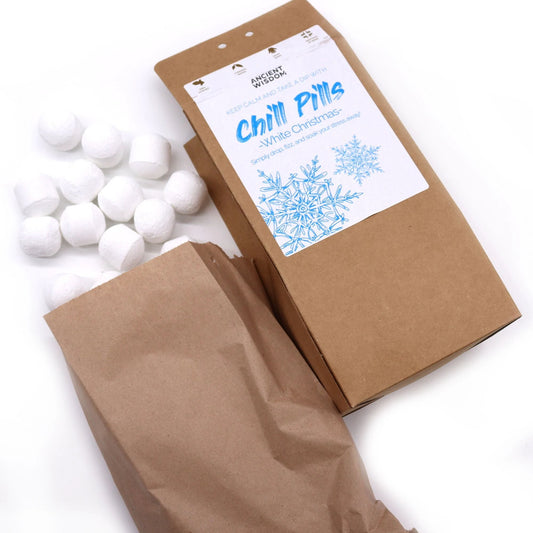 White Christmas Chill Pills Bath Bomb Gift Pack 350g Luxury Winter Set with Eucalyptus Mint Florals and Cedar by AW Dropship UK
