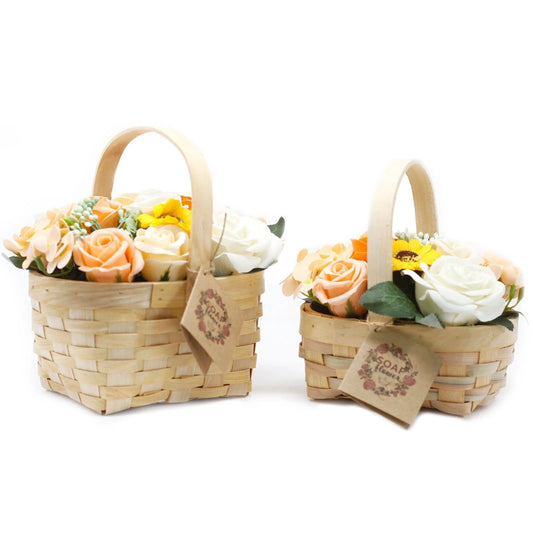 Large Orange Bouquet in Wicker Basket by AW Dropship UK