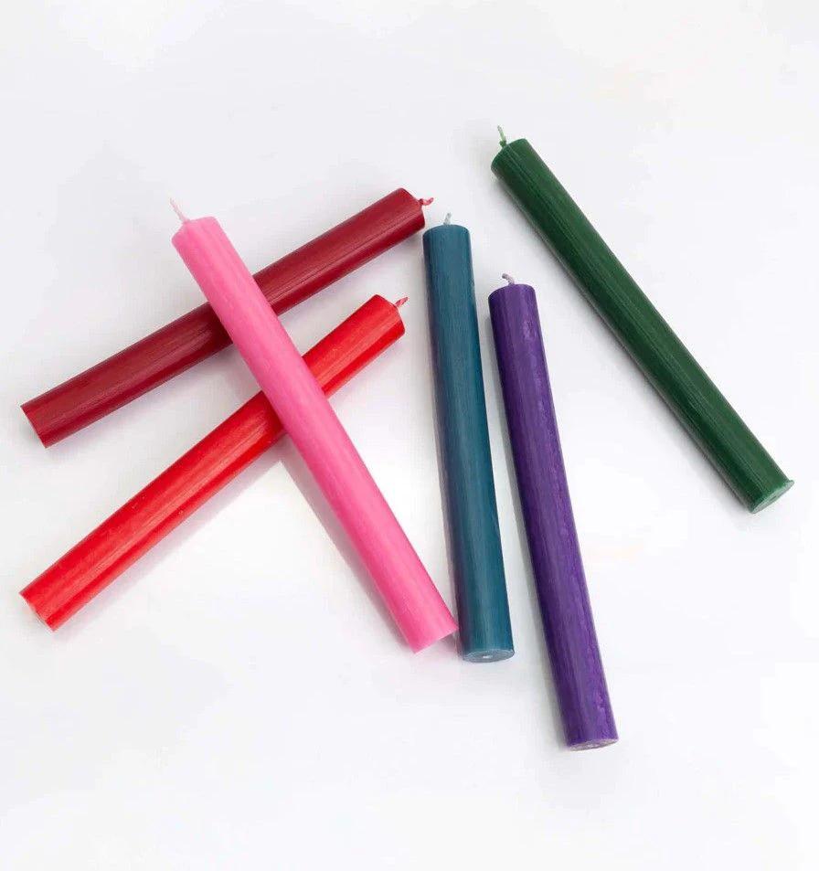 Solid Colour Dinner Candles - Rustic Burgandy - Pack of 5 by AW Dropship UK