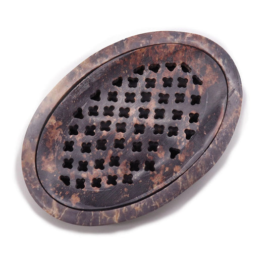 Soapstone Soap Dish & Drainer 11x8cm- Classic Oval by AW Dropship UK