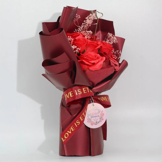 Large Red Roses Bouquet - Love is Eternal - Gift Card by AW Dropship UK