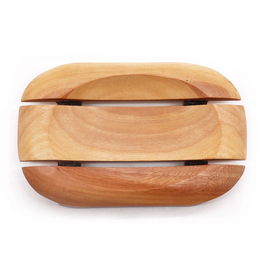 Classic Mahogany Soap Dish - Oval in Rectangle by AW Dropship UK