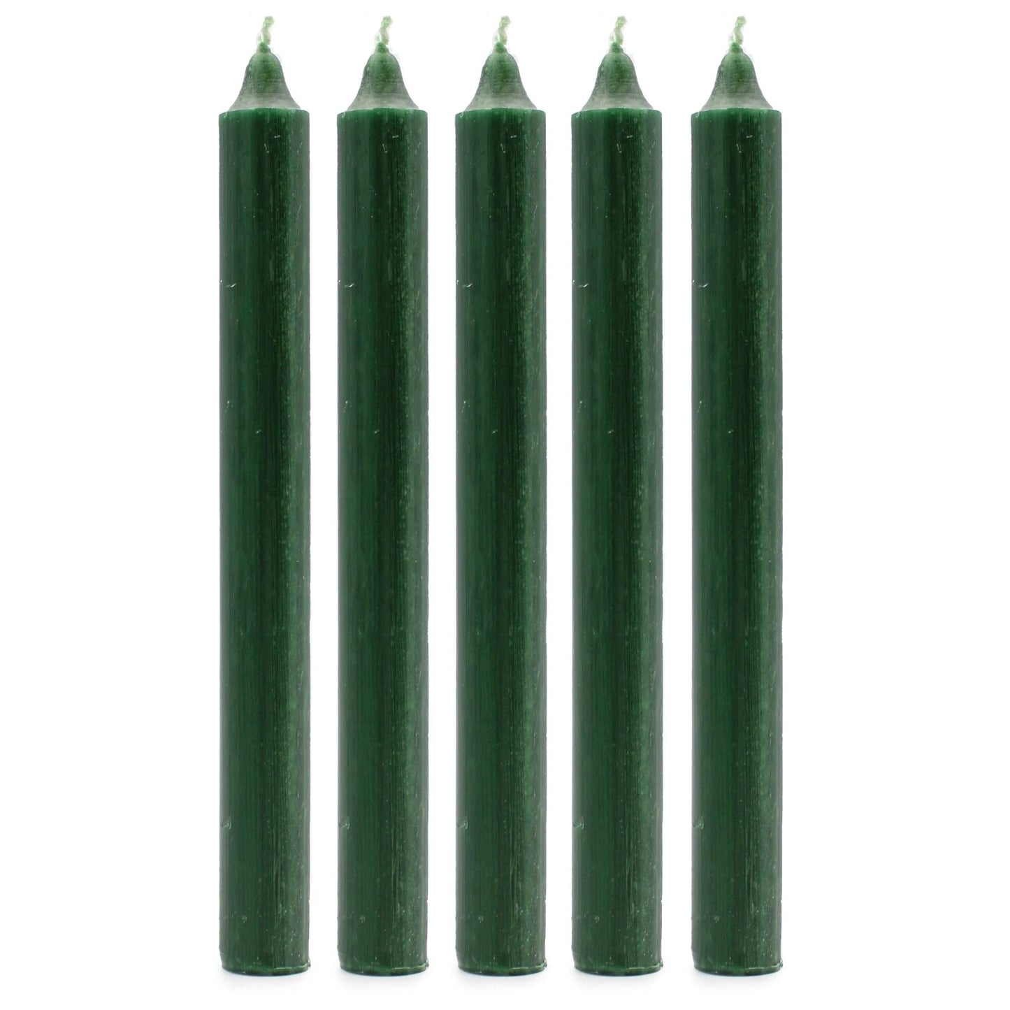 Solid Colour Dinner Candles - Rustic Holly Green - Pack of 5 by AW Dropship UK