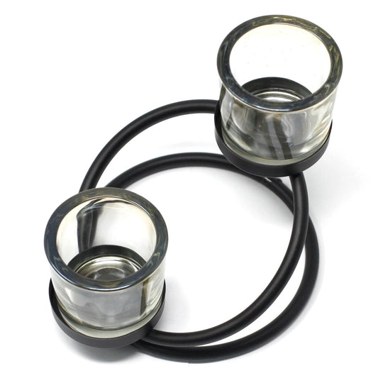 Centrepiece Iron Votive Candle Holder - 2 Cup Double Step by AW Dropship UK