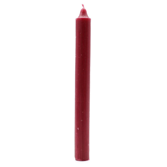 Solid Colour Dinner Candles - Rustic Burgandy - Pack of 5 by AW Dropship UK