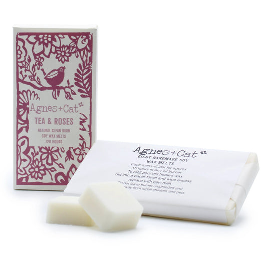 Agnes + Cat Box of 8 Wax Melts - Tea + Roses by AW Dropship UK