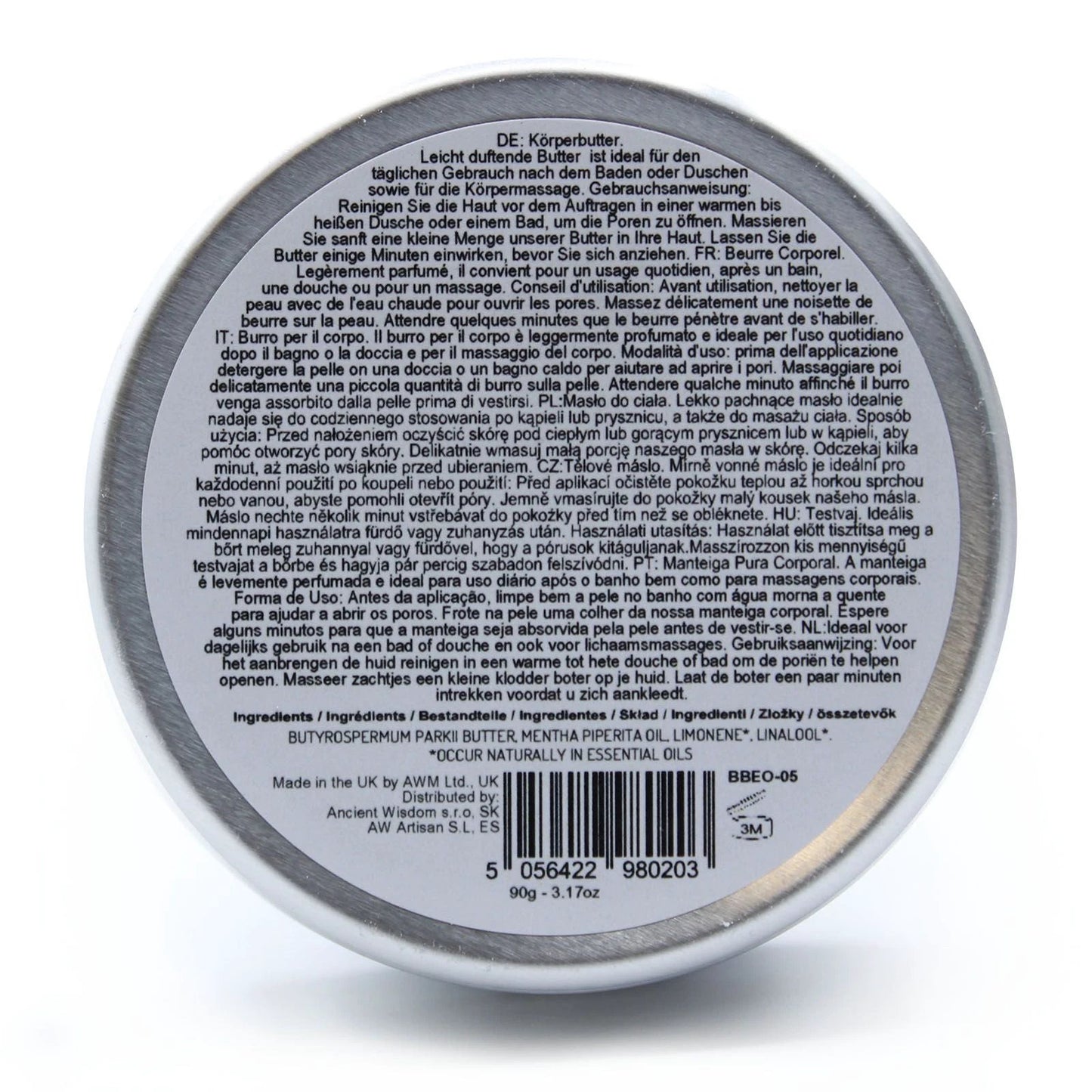 Aromatherapy Shea Body Butter 90g - Peppermint by AW Dropship UK