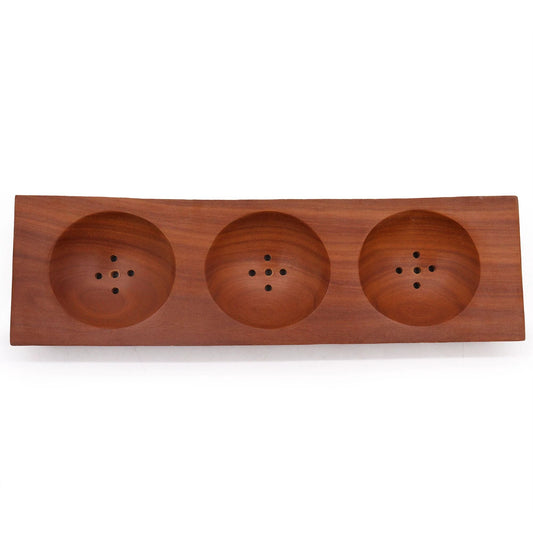 Three Bay Mahogany Soap Dish by AW Dropship UK