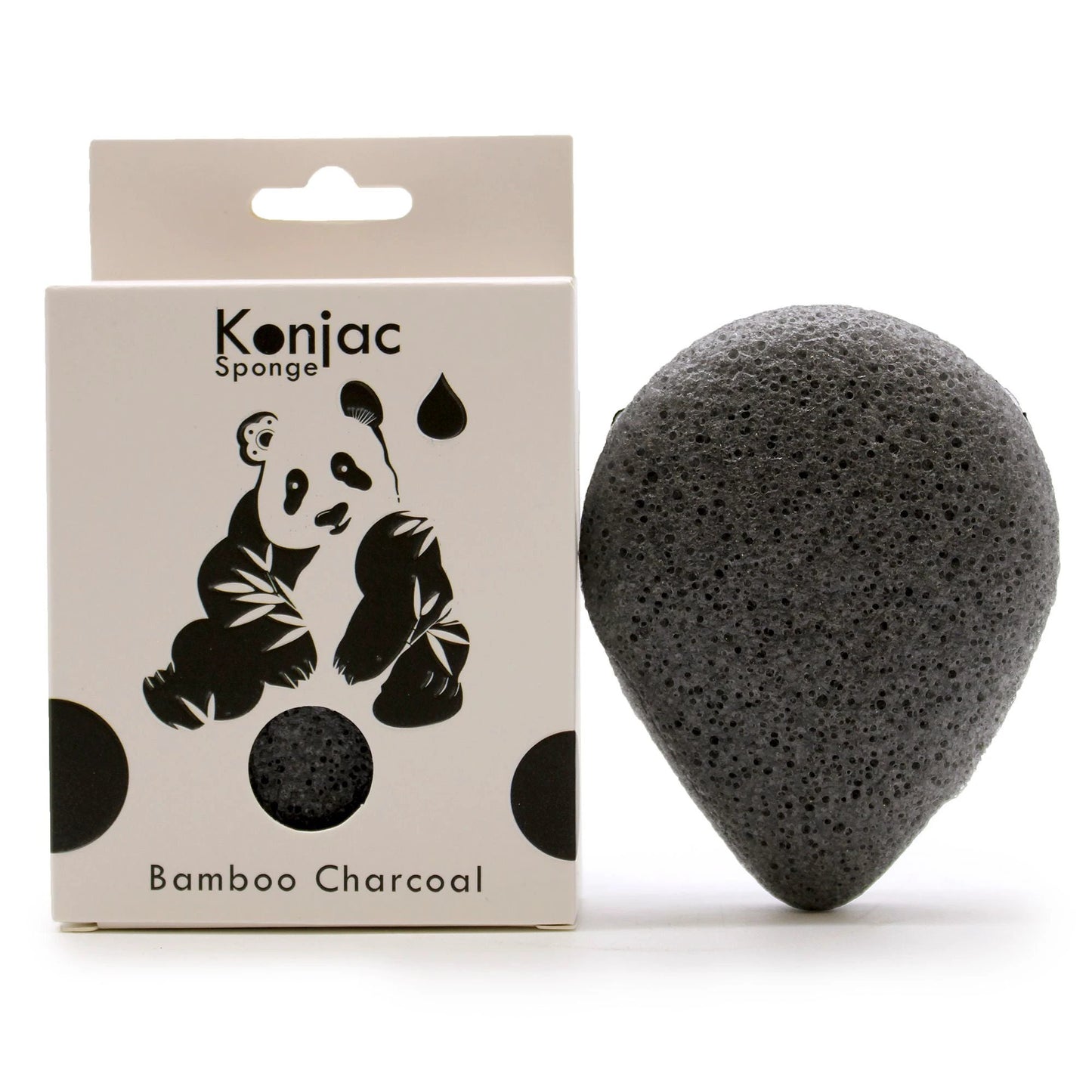Teardrop Konjac Sponge - Bamboo Charcoal - Anti-bacterial by AW Dropship UK