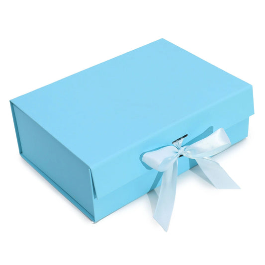 Flat Pack Gift Box - Large (28.2x20.2x9.2cm) - Baby Blue by AW Dropship UK