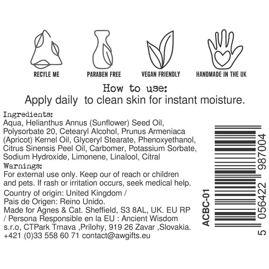Agnes + Cat Hand & Body Cream - Clementine by AW Dropship UK