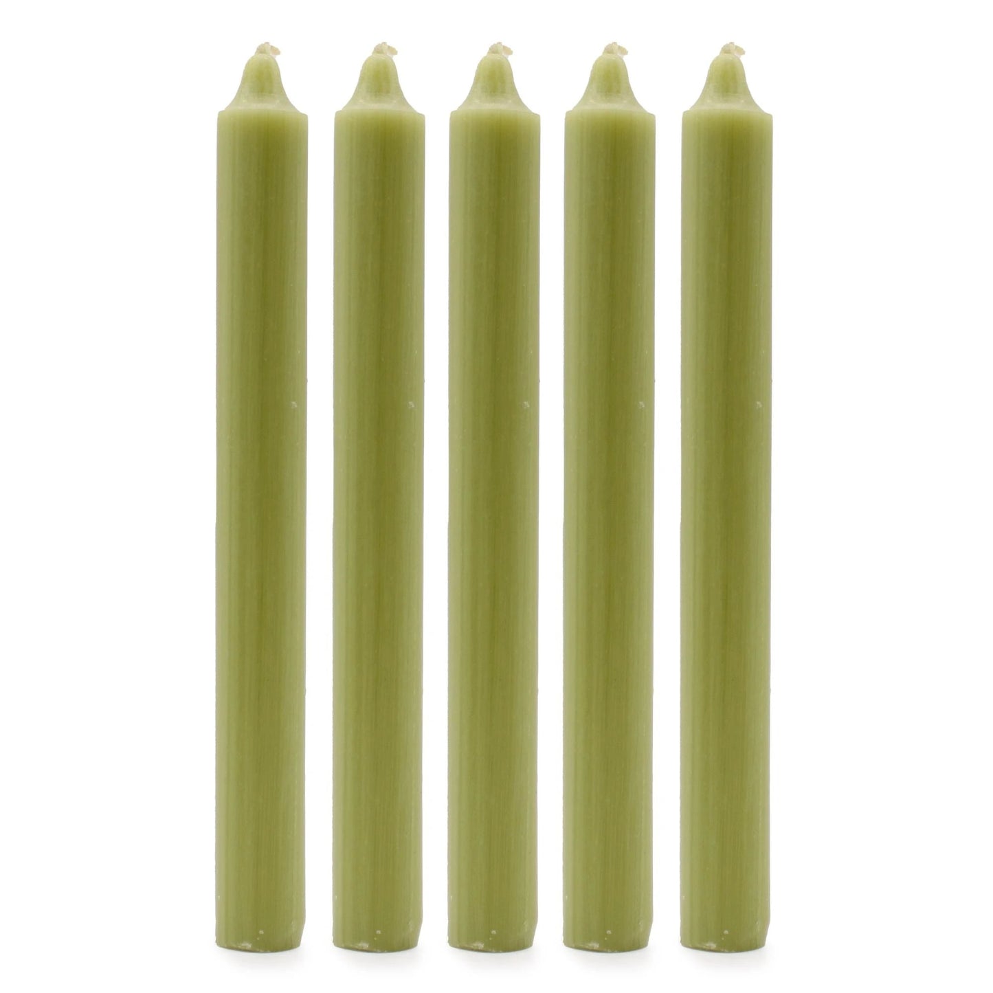 Solid Colour Dinner Candle Set - Pack of 21 - Rustic Olive by AW Dropship UK