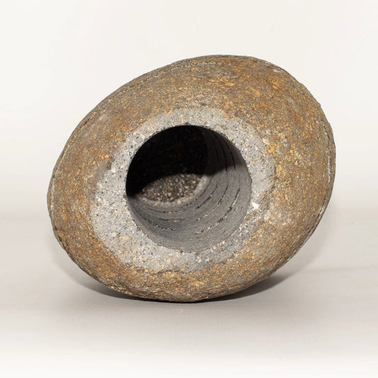 Natural Riverstone Candle Holder - Standing Stone Cut (10x13x22cm) by AW Dropship UK