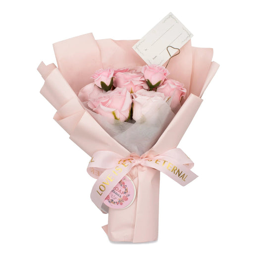 Large Pink Roses Bouquet - Love is Eternal - Gift Card by AW Dropship UK
