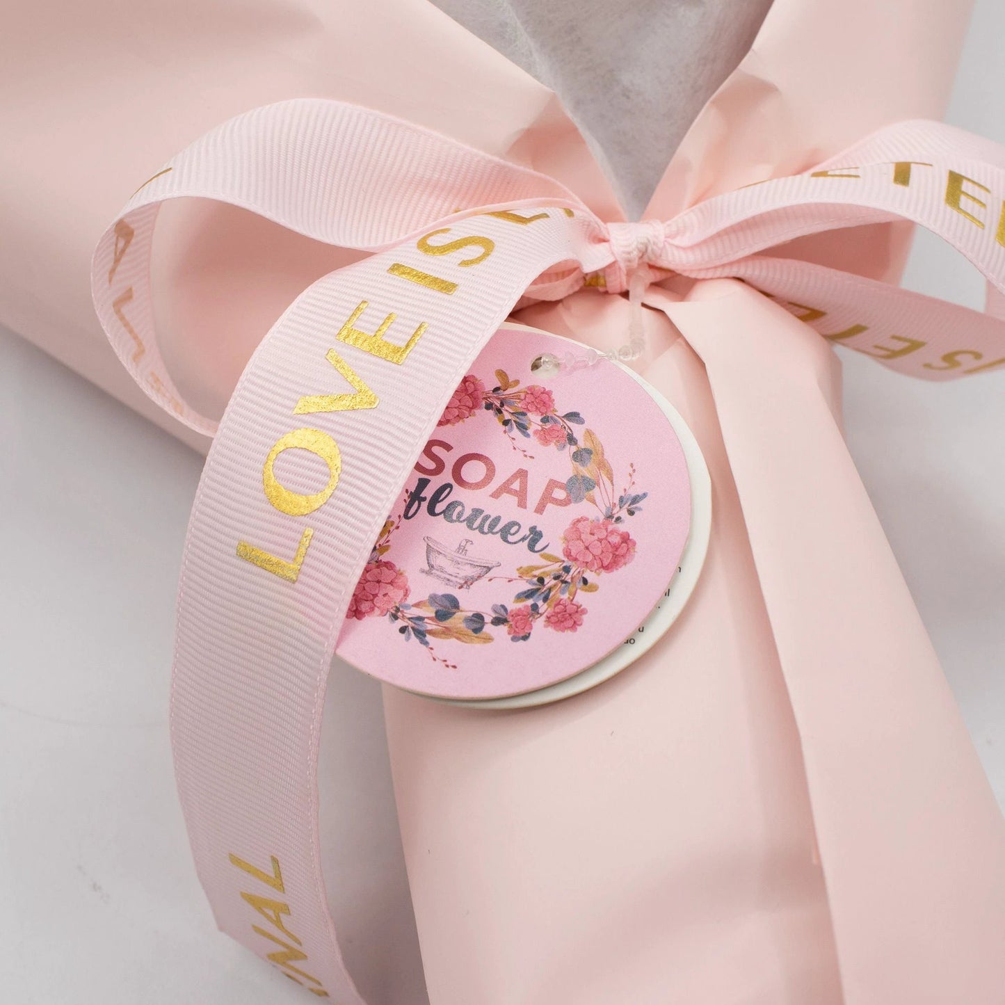 Large Pink Roses Bouquet - Love is Eternal - Gift Card by AW Dropship UK