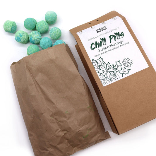 Chill Pills Gift Pack 350g Festive Morning Mini Bath Bombs Set For Relaxing Bathtime by AW Dropship UK