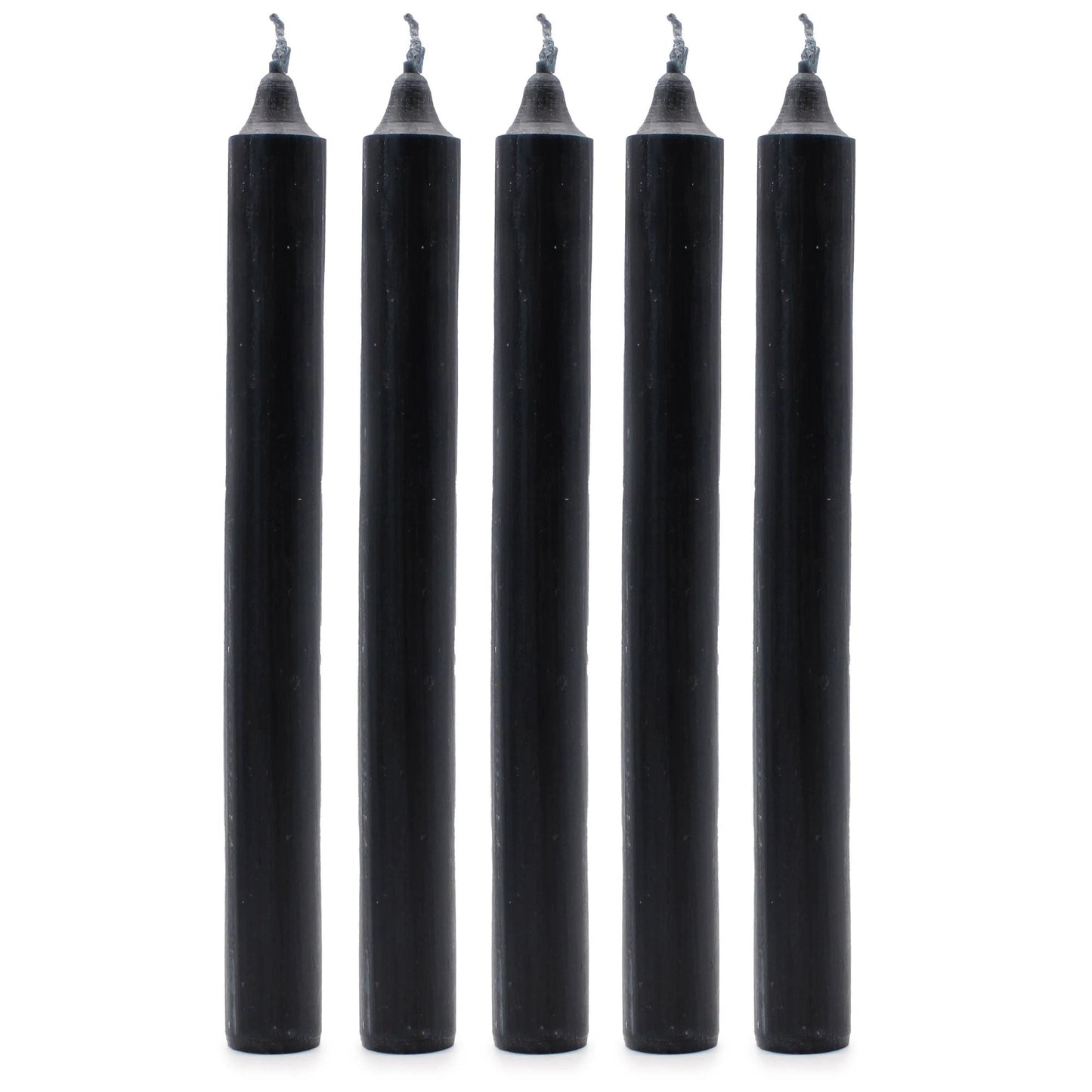 Solid Colour Dinner Candles - Rustic Black - Pack of 5 by AW Dropship UK