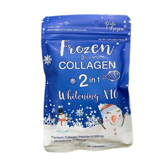 Frozen Collagen 2 in 1 Premium Collagen Peptide & Glutathione 60 Capsules by Pampering Heaven