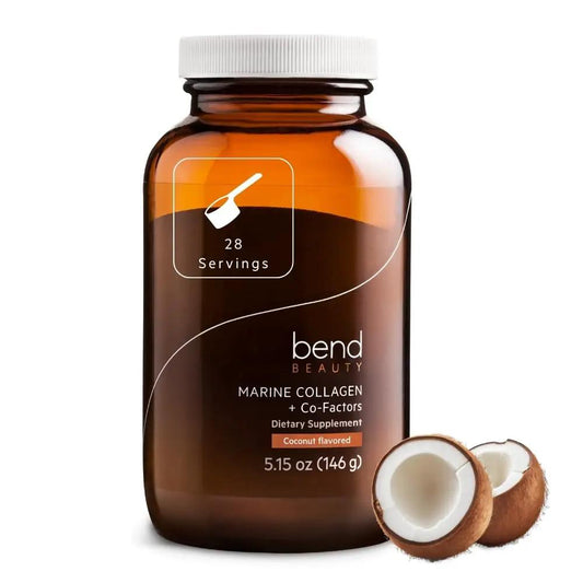 Bend Beauty Marine Collagen + Co-Factors | Coconut Flavored Collagen Powder | Hydrolyzed Collagen Supplement | Fish Collagen Peptides + Silicon + Vitamin C | Supports Healthy Skin Hair and Nails by Pampering Heaven
