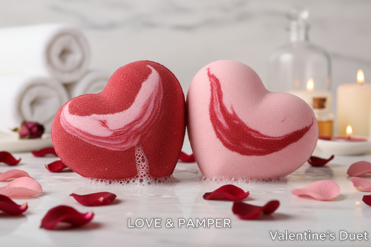 Valentines Day couple bath bomnbs