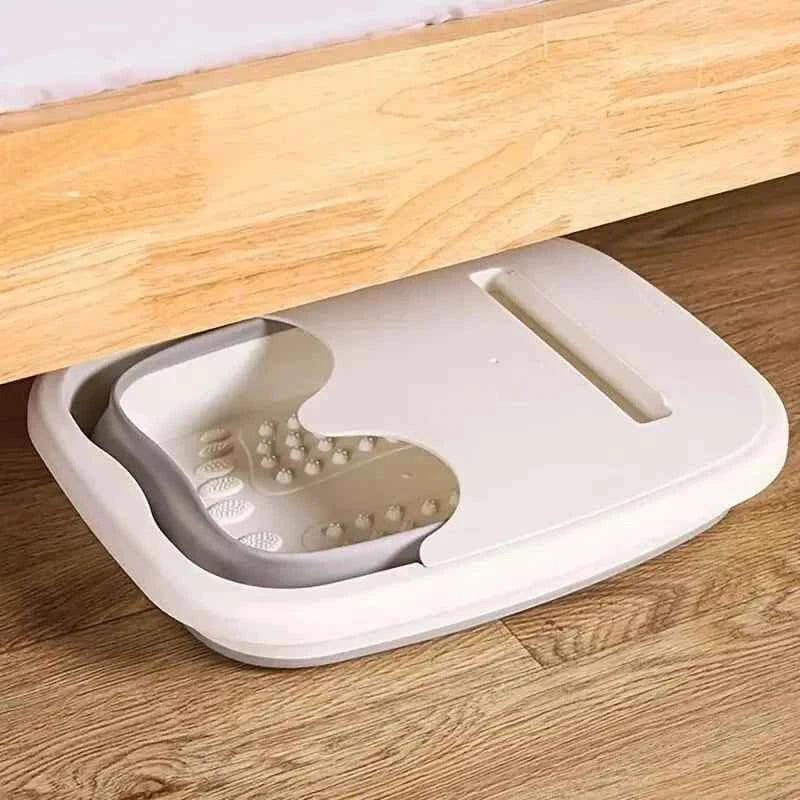 Folding Bubble Foot Bath Bucket with Lid for Travel