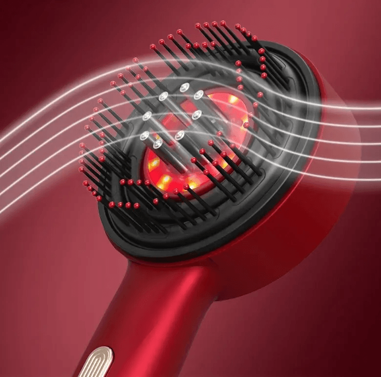 Glow Massage Comb with advanced red light therapy for scalp rejuvenation and healthy hair growth.