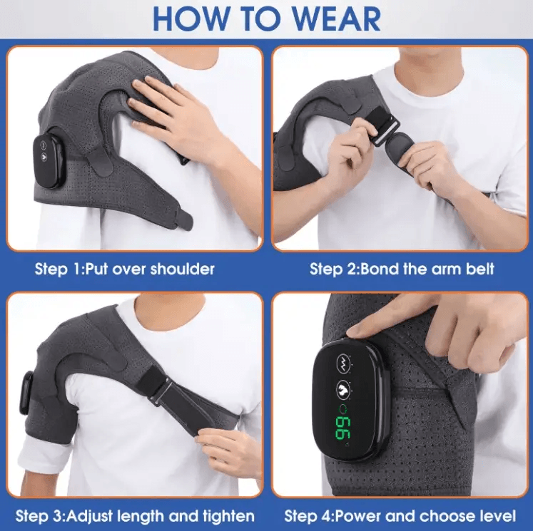 Step-by-step guide to wearing the heated electric massage pad for optimal comfort and relief.