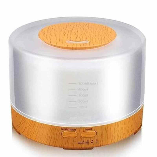 Aromatherapy humidifier with lighting, featuring a sleek design and intuitive controls for mist and light settings.