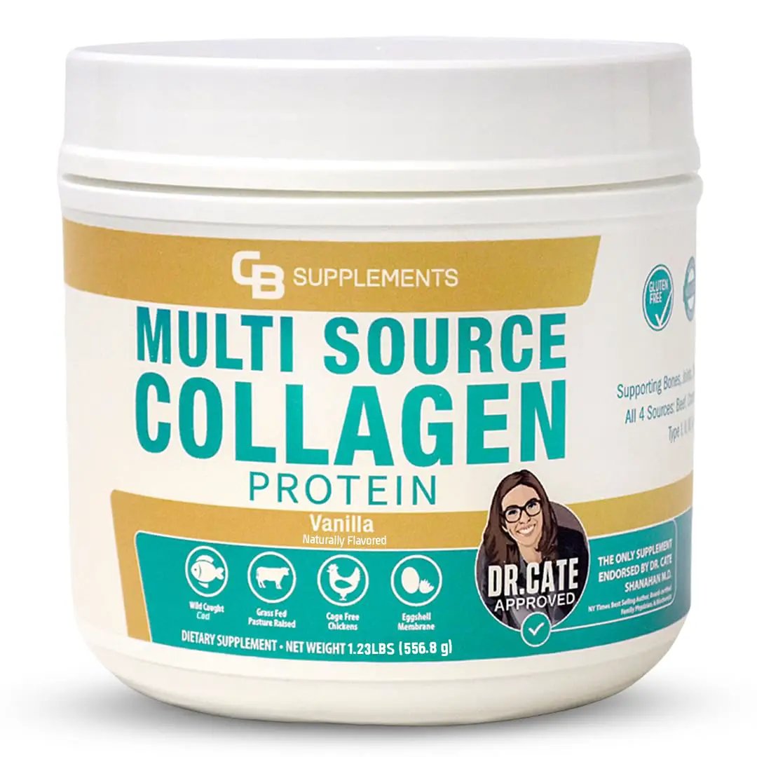 CB Supplements Vanilla Multi Collagen Protein Powder - Hydrolyzed Bovine Collagen Peptides Albumen Protein Hydrolyzed Marine Collagen Peptides Natural Flavors by Pampering Heaven