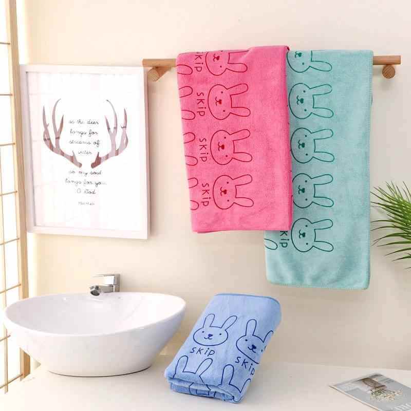 Solid Color Microfiber Printed Edge Bath Towel Gift