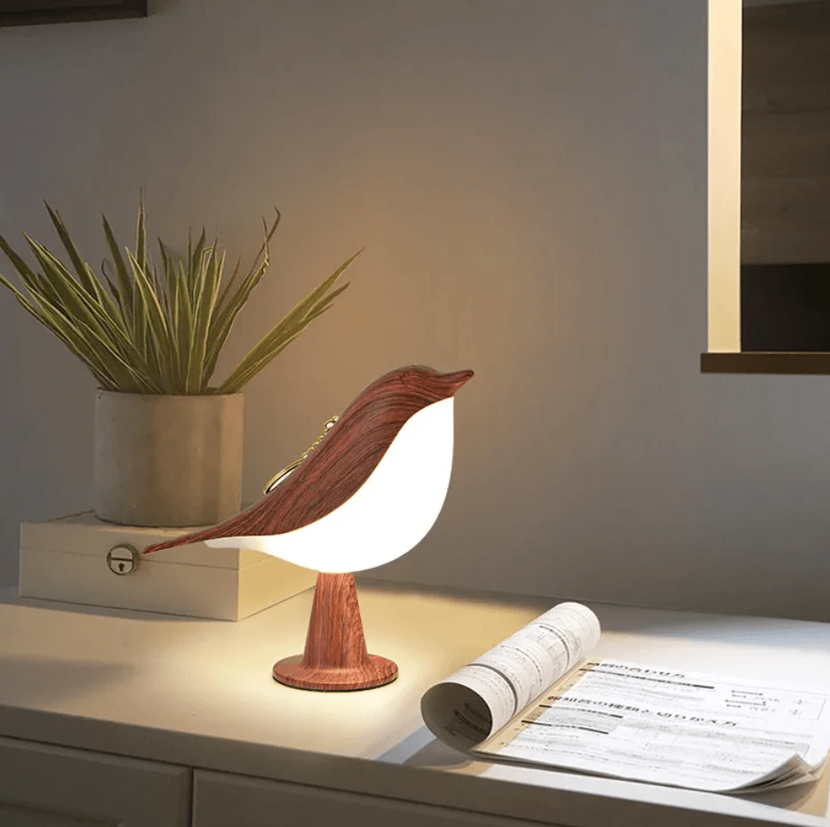 LED car aromatherapy light designed as a bird lamp, providing soft ambient lighting for relaxation and charm.