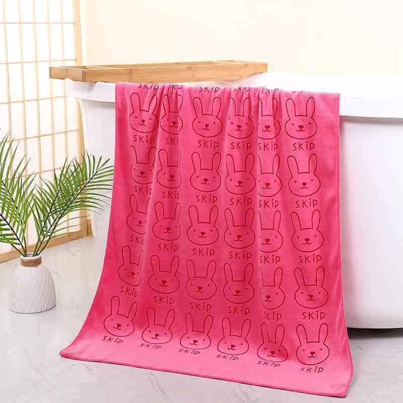 Solid Color Microfiber Printed Edge Bath Towel Gift