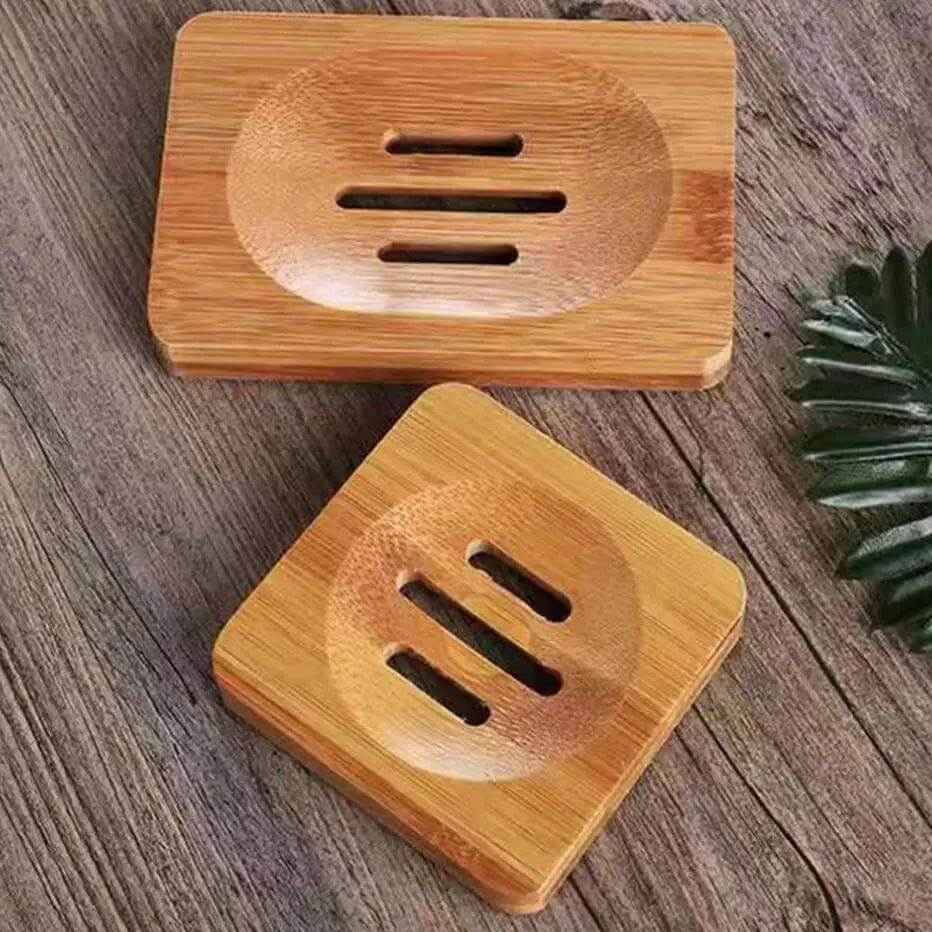 Natural Bamboo Soap Box with Drainage for Travel Use