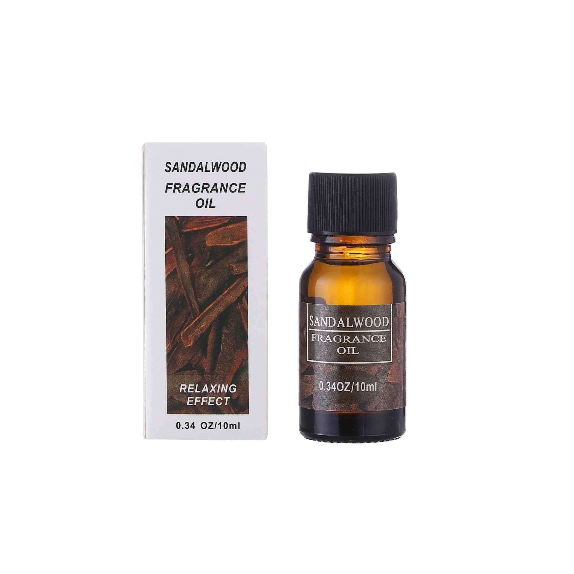Aromatherapy essential oils for humidifiers in a bottle with sandalwood fragrance and relaxing effect.